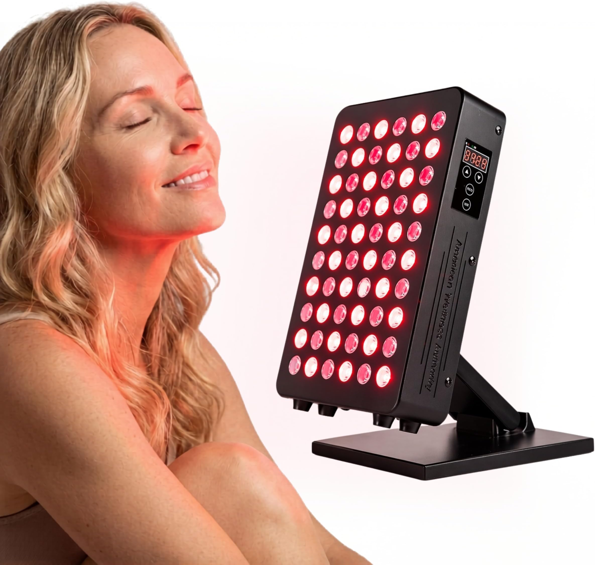 Red Light Therapy for Body & Face - 660nm & 850nm Infrared Red Light Therapy Panel for Skin, Muscles & Recovery – Full-Body LED Light Therapy Device with Stand FSA Eligible