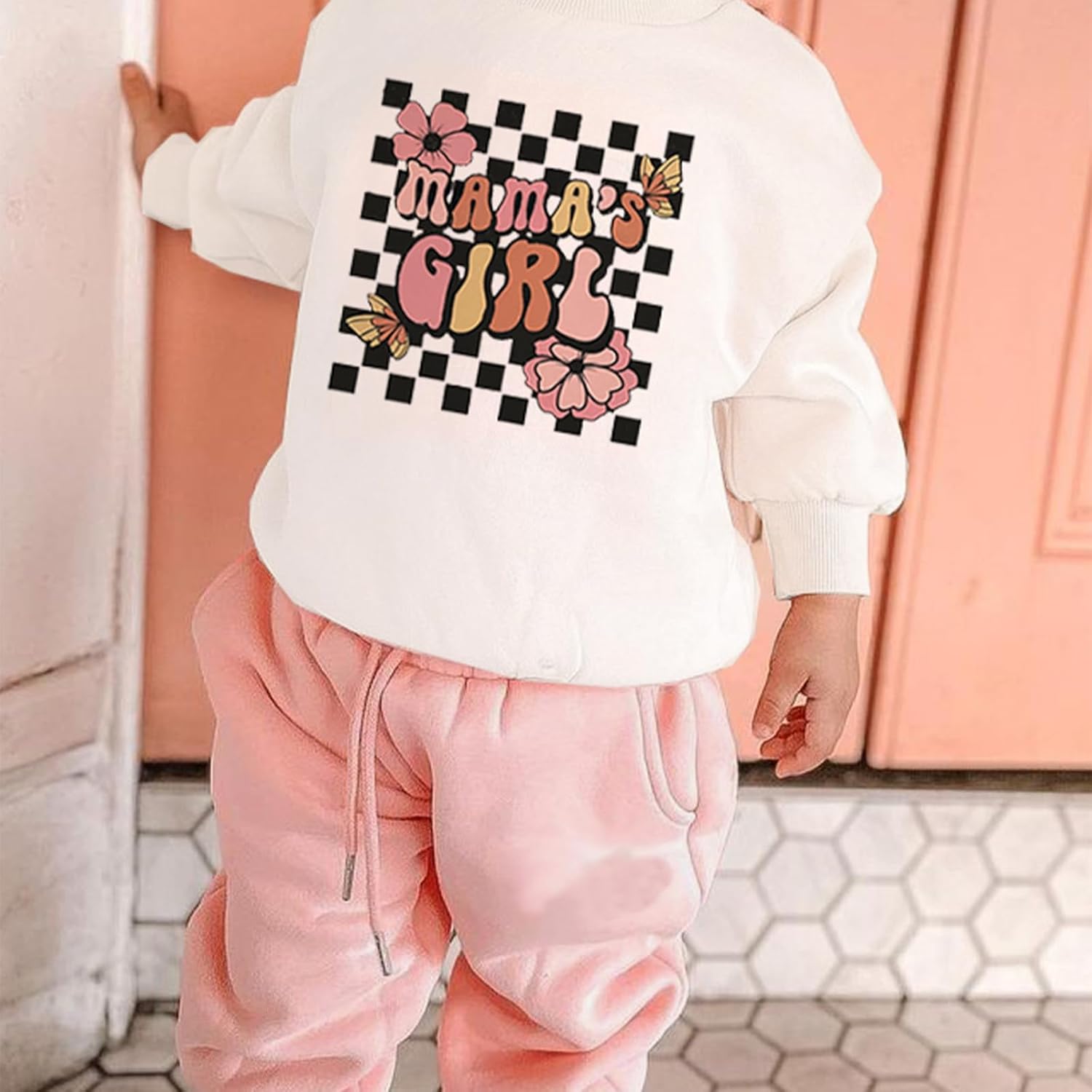 2Pcs Set Infant Baby Girl Fall Clothes Daddys Girl Long Sleeve Crewneck Sweatshirt+Joggers Pants Winter Outfit Set - Image 7