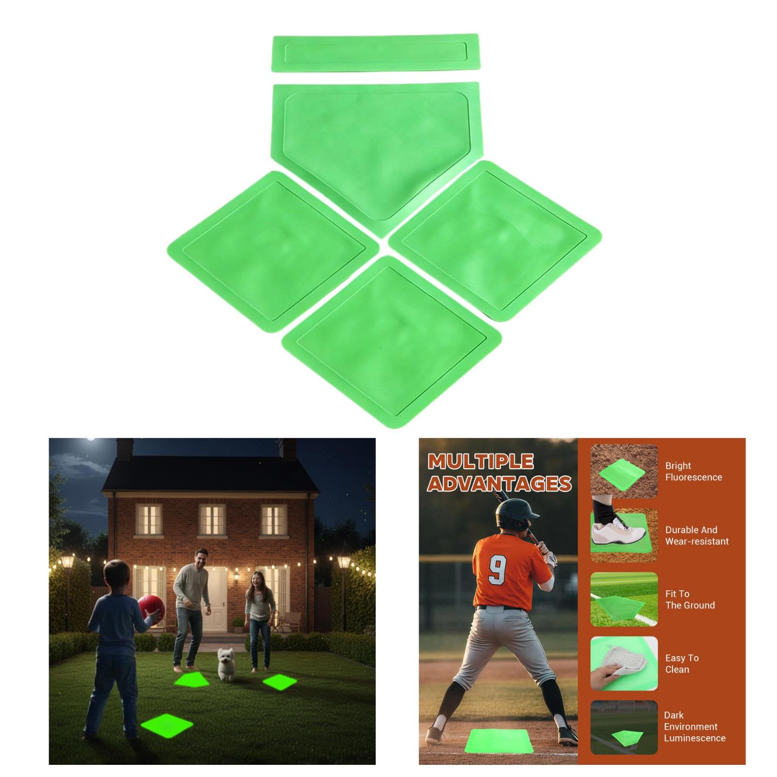 Set mit Und Softball Bases, Aus Gummi Und TPE Material, Geeignet für Kinder Und Erwachsene, Zum Training