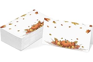 Place Cards for Thanksgiving Dinner Table, Elegant Harvest Themed, Pack of 25