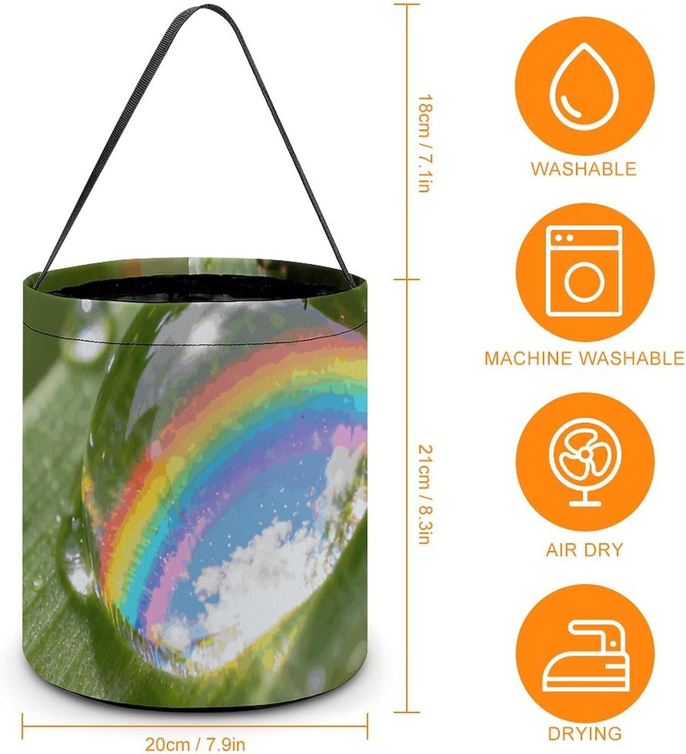 Reusable Macro Dewdrop World Halloween Candy Bucket with Handle image 2
