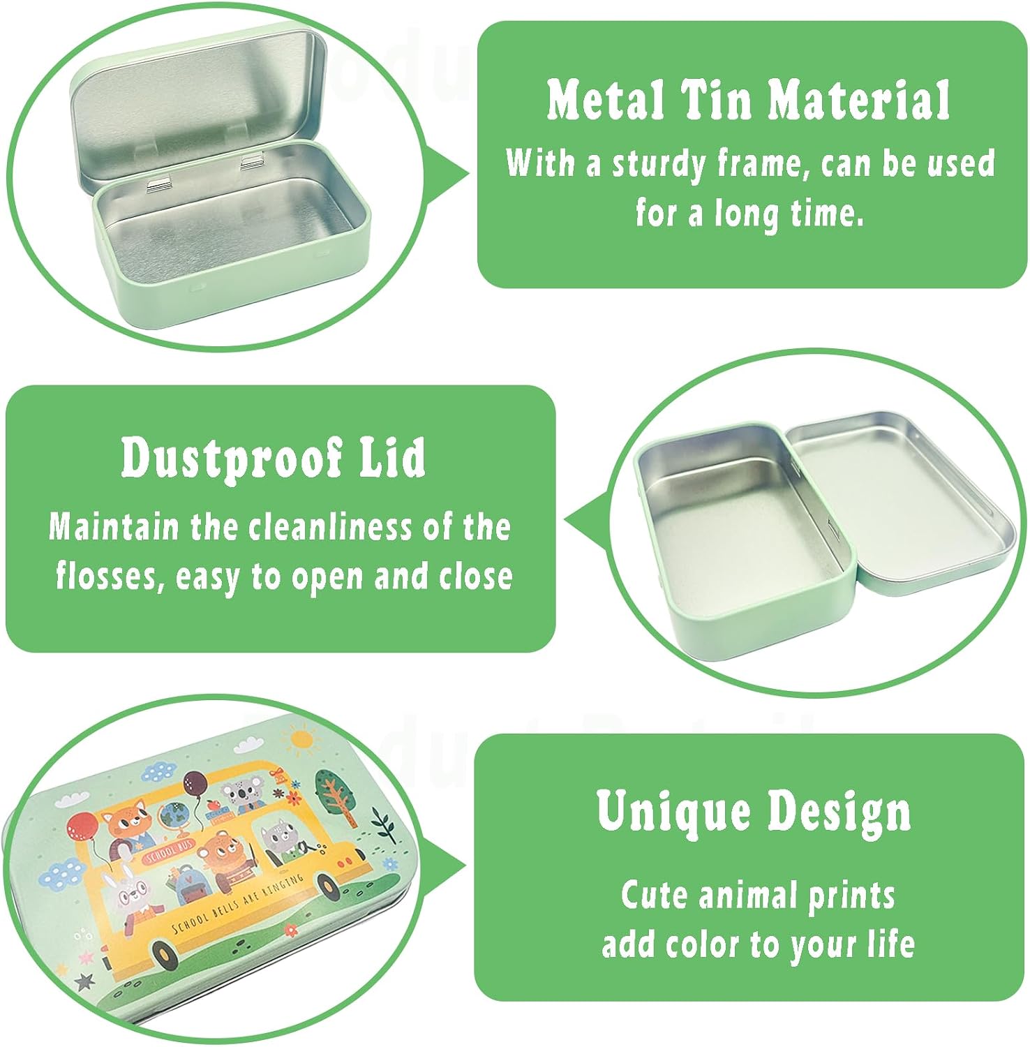 Dental Floss Holder for Travel, 2 Pcs Portable Floss Pick Holder Small Metal Tin Box Containers, Refillable Floss Pick Dispenser for Travel, Dates, Dinners and Hotels image 4