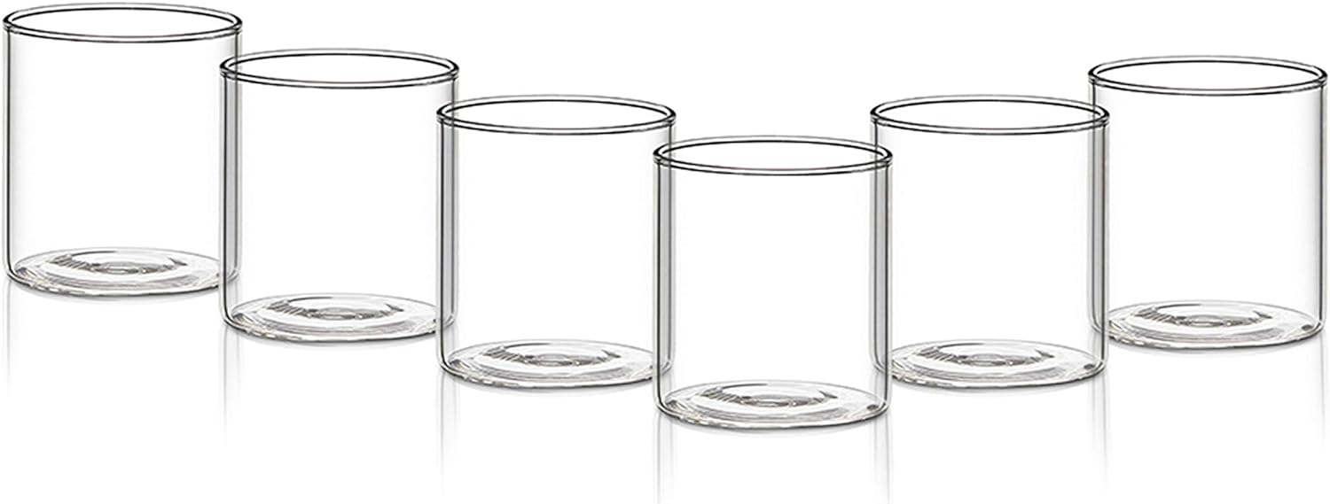 Borosil - VCST210 Borosil Vision Classic Small Tumbler [Set of 6] Clear Lightweight & Durable Drinkware, 7 Ounce Cups