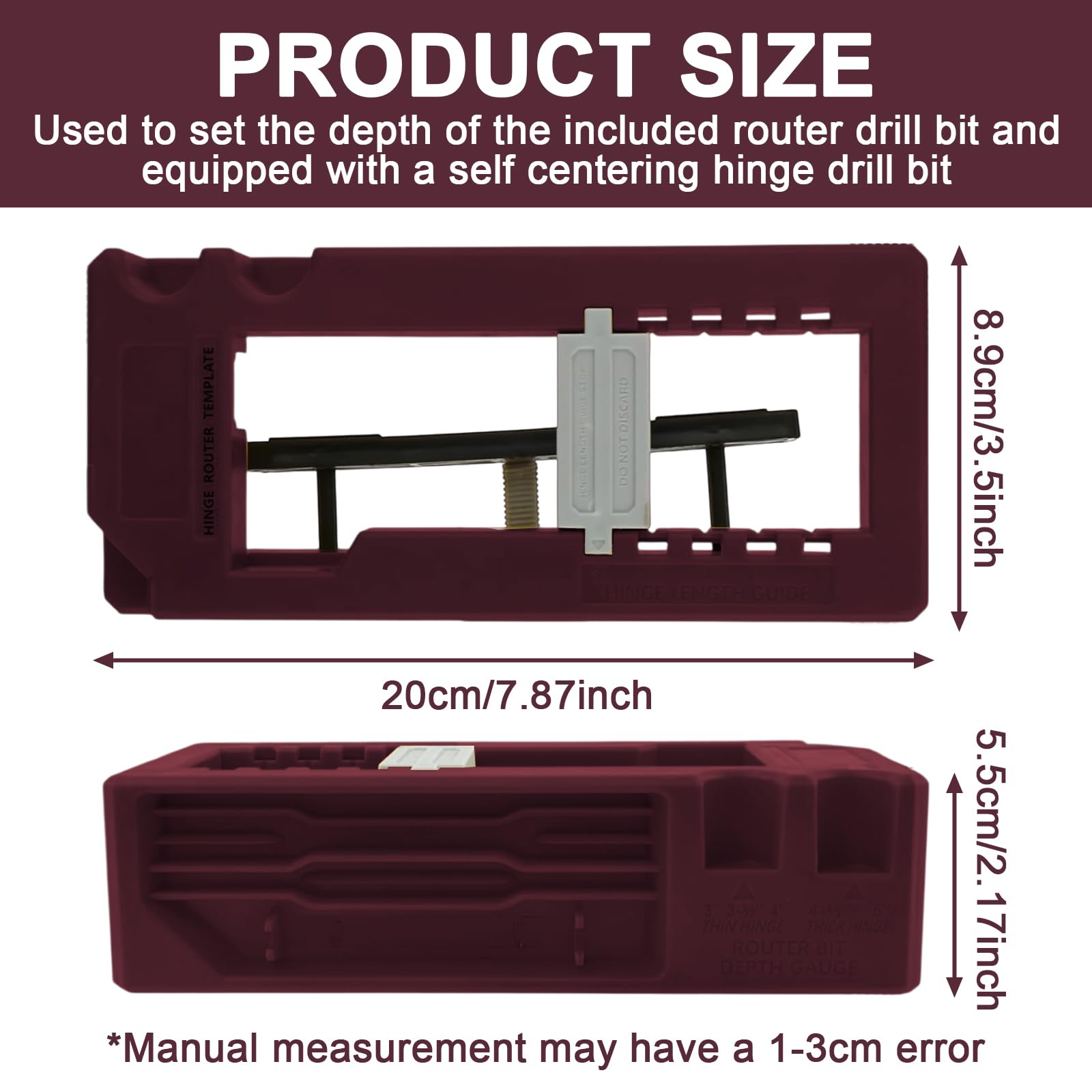 1 Set of Door Hinge Jig, Door Hinge Mortise Jig Kit, Sturdy Cabinet Door Hinge Installation Kit, Stable and Durable, Simple and Fast to Use, Widely Used, for Hinge Installation, Red - Image 2