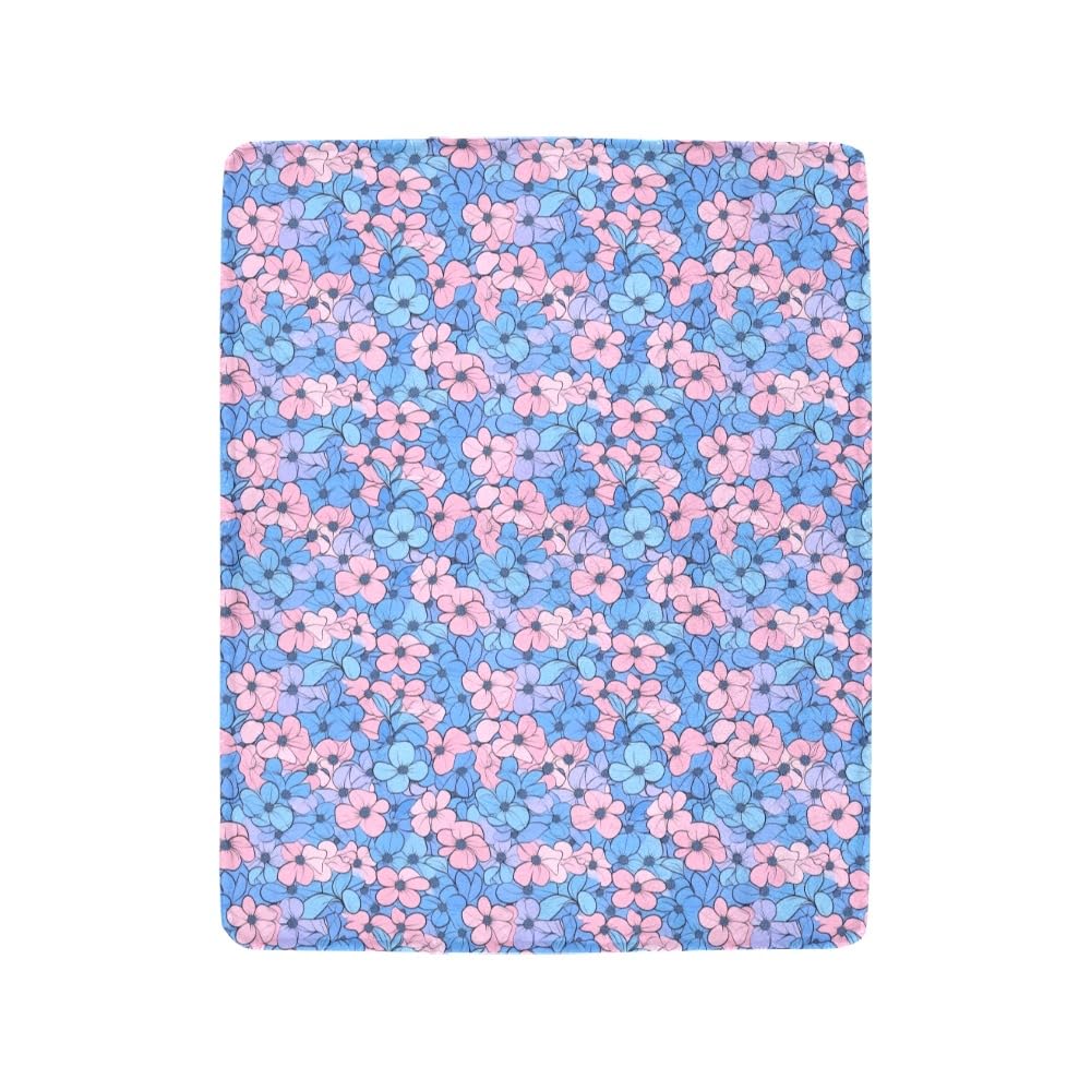 Couverture pour canapé fleurs rose bleu contre la fraîcheur