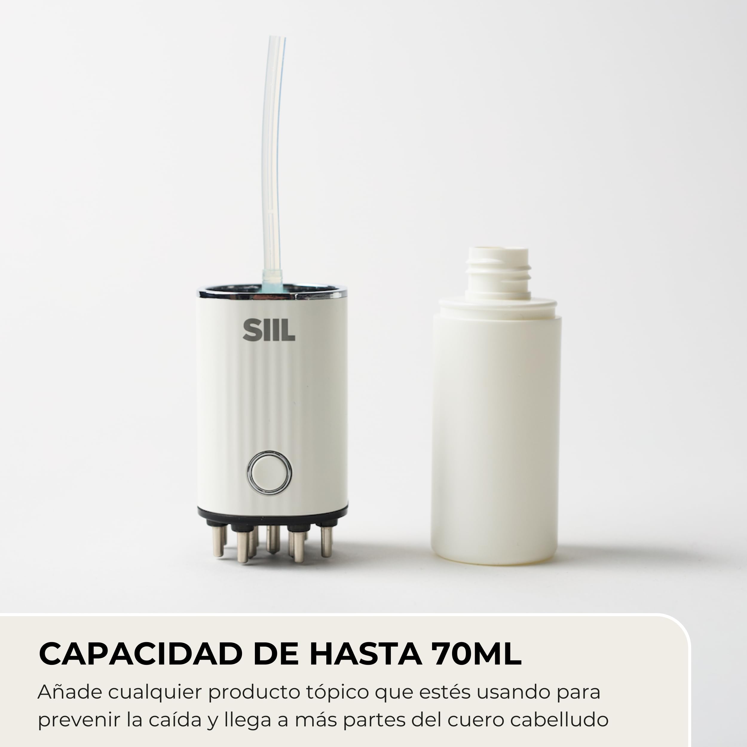 Cepillo Masaje LED Recargable para Cuero Cabelludo SIIL - Estimula el Crecimiento Capilar y Mejora la Circulación Sanguínea, Combate la Caída del Cabello