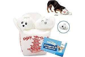 Barkbox Andi's Dumplings 2-in-1 Interactive Squeaky Plush Toy for Small Dogs