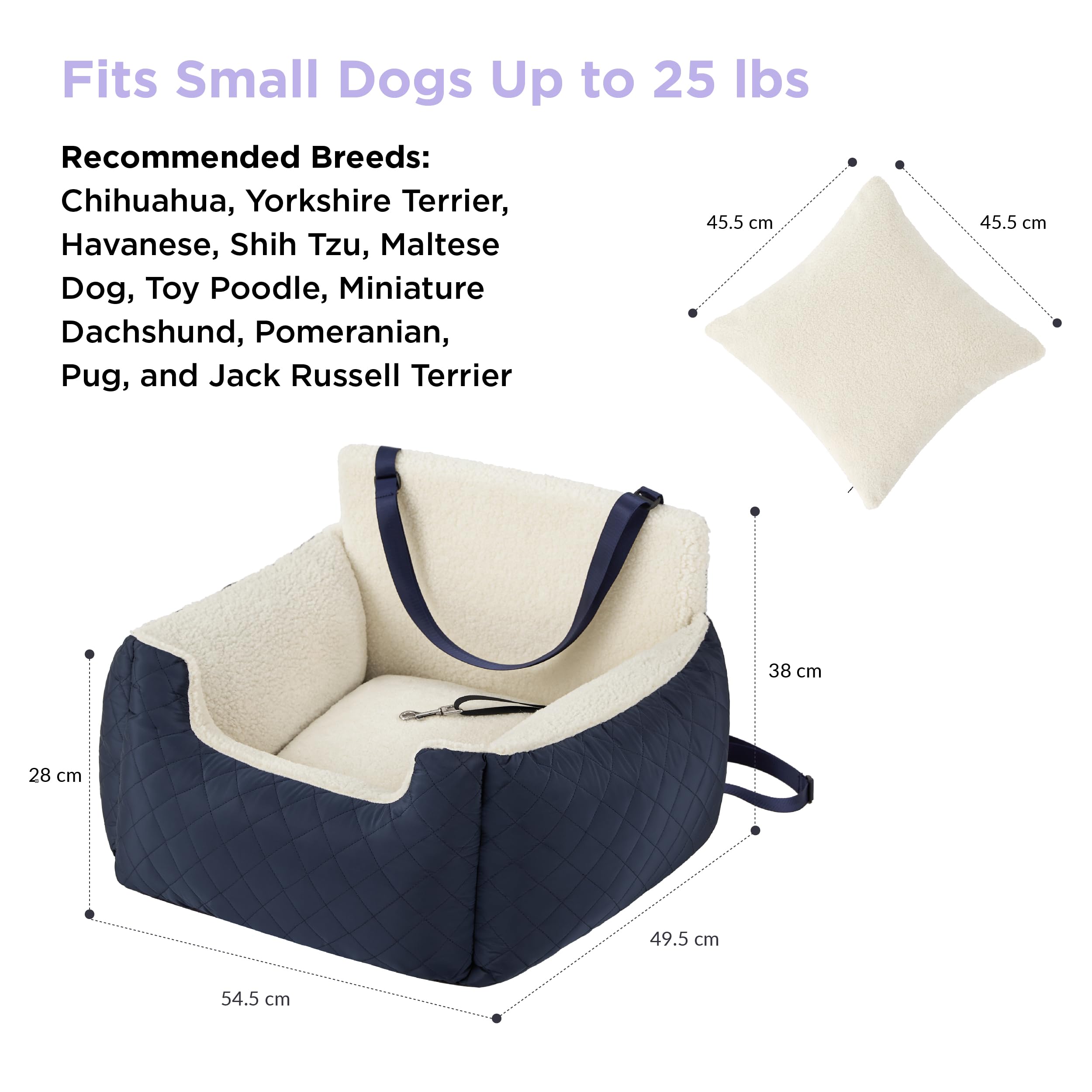 Siège Auto Étanche Pour Petit Chien - Siège Arrière Voiture Avec Laisse Et Rangement