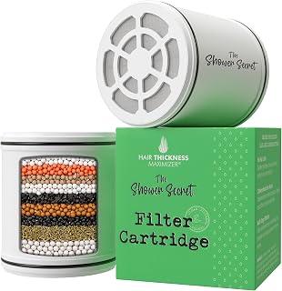 Hair Thickness Maximizer Replacement Cartridge for Hard Water Shower Filter | Lab Tested Chlorine Reducing Shower Water Filter. Multi-Stage Calcium Sulfite & KDF 55 Type. For Dry Hair & Sensitive Skin