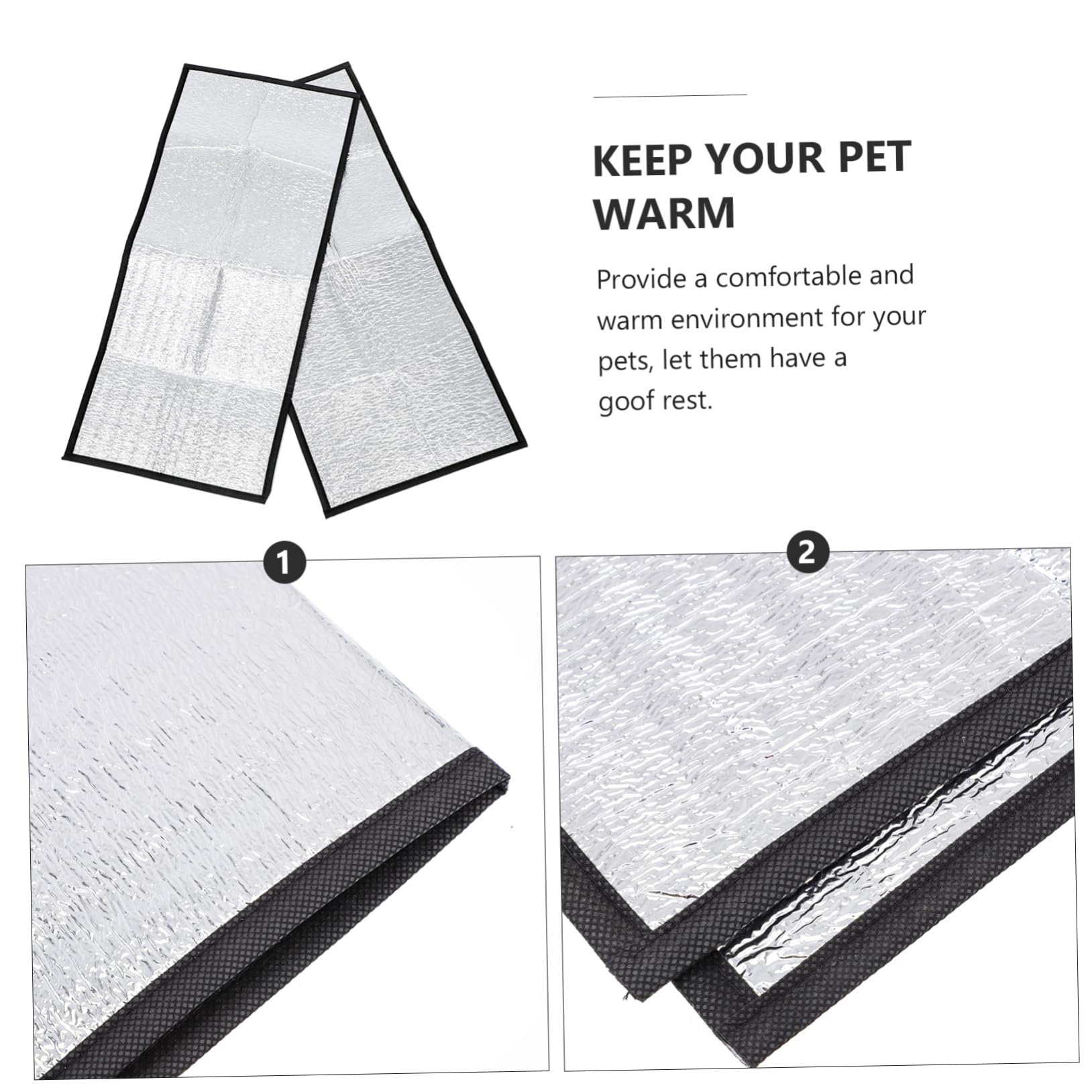 Sosoport 2pcs Reptile Heating Pad Reflective Film Insulation Pad for Pet Warm Mat