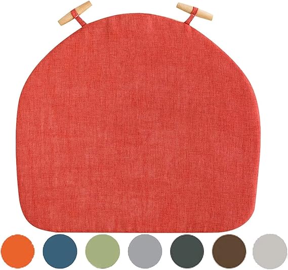 Kitchen Chair Cushions Set of 6 with Ties Farmhouse, Chair Cushions for