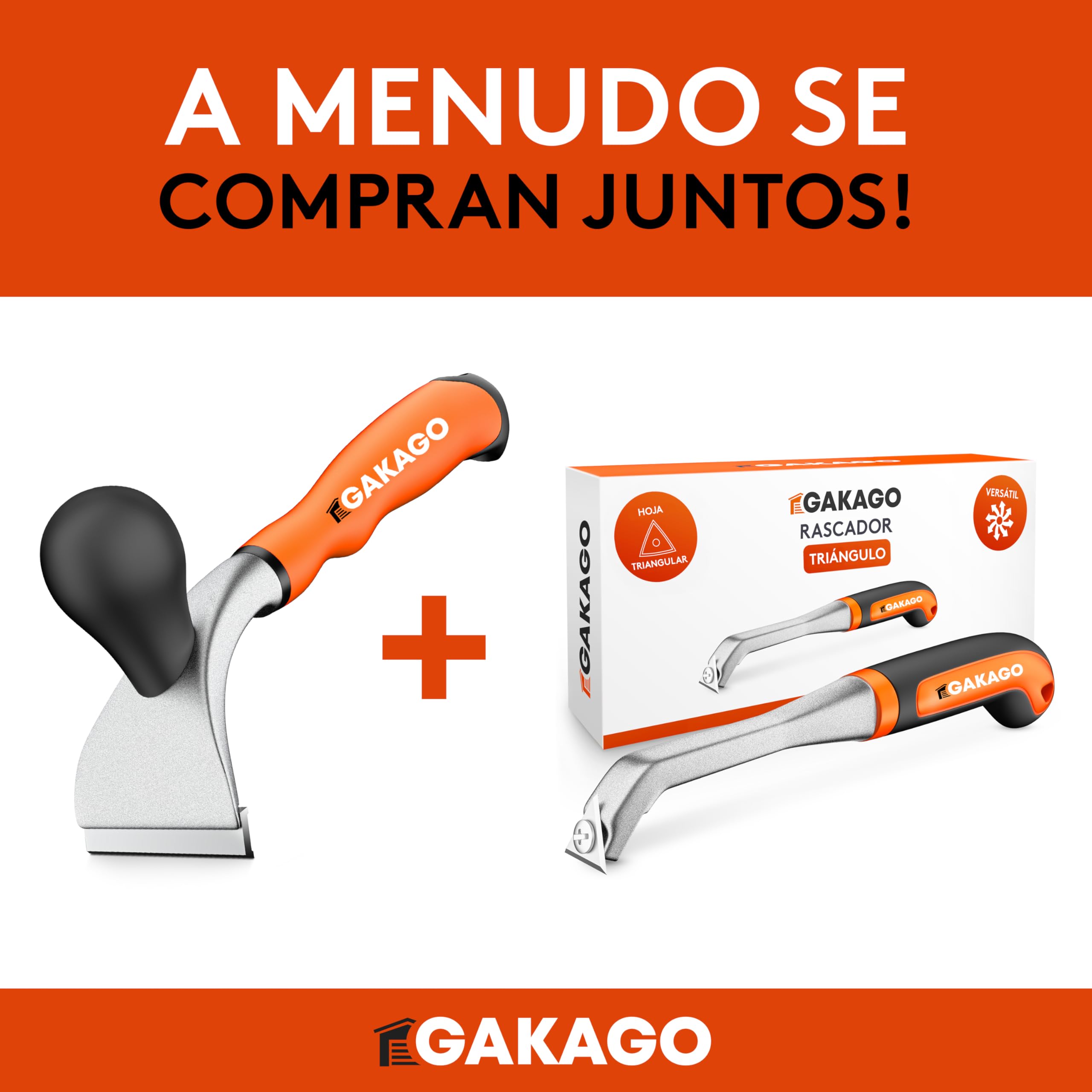 Gakago Rascador - Cuchilla raspadora de 65 mm de alta calidad fabricada con carburo de tungsteno duradero - Raspador universal ergonómico y antideslizante para madera, metal, hormigón o piedra