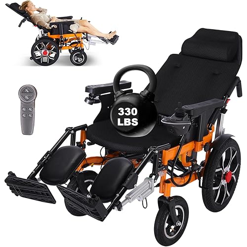 Electric Wheelchairs for Adults,25+ Miles Long Travel Range,Reclining Electric Wheelchair,Powerful 500W Motor Power Wheelchair,Foldable All Terrain Motorized Wheelchair for Seniors,Support 330lbs
