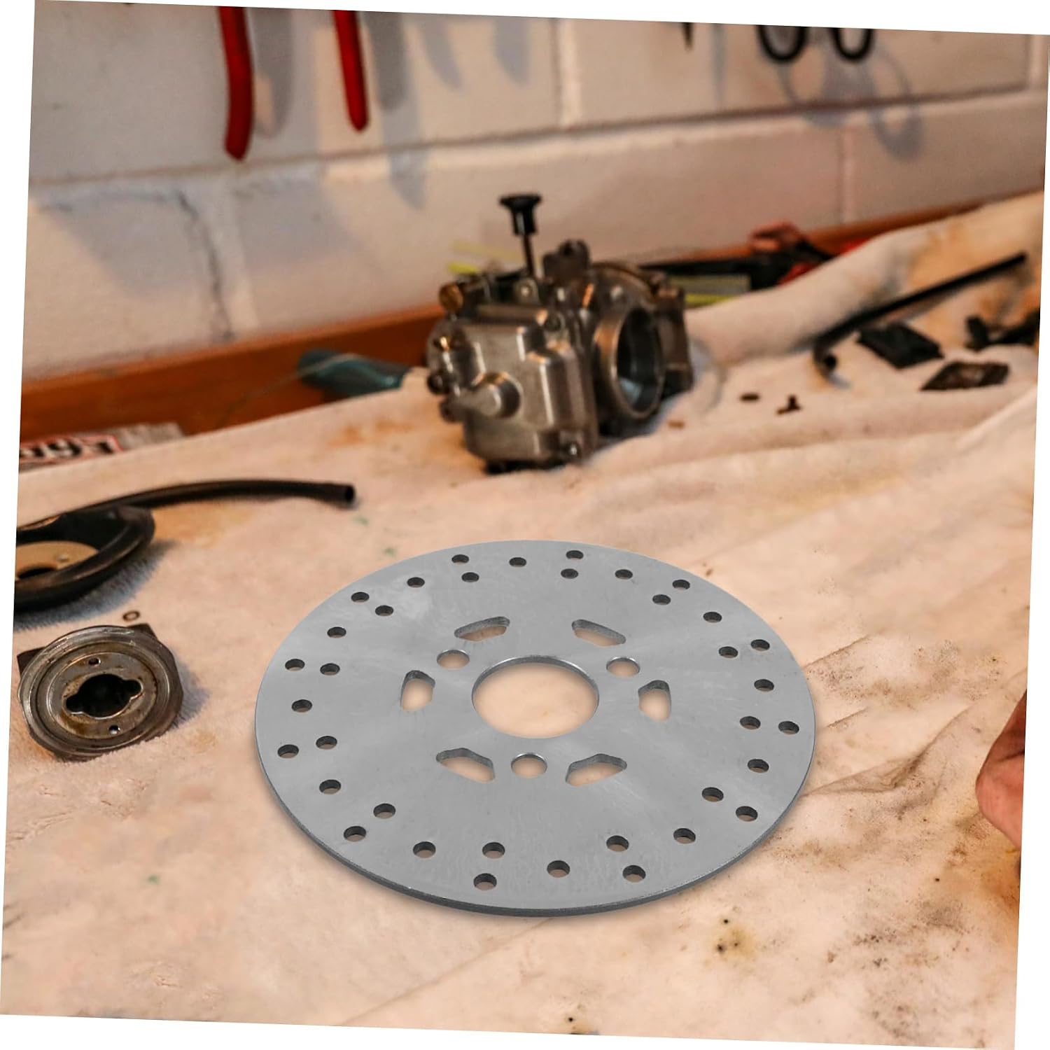 Abaodam Cycling Brake Disc Durable Metal Brake Rotor for Mountain Bikes and Electric Bicycles Enhanced Braking Performance Easy Installation Design