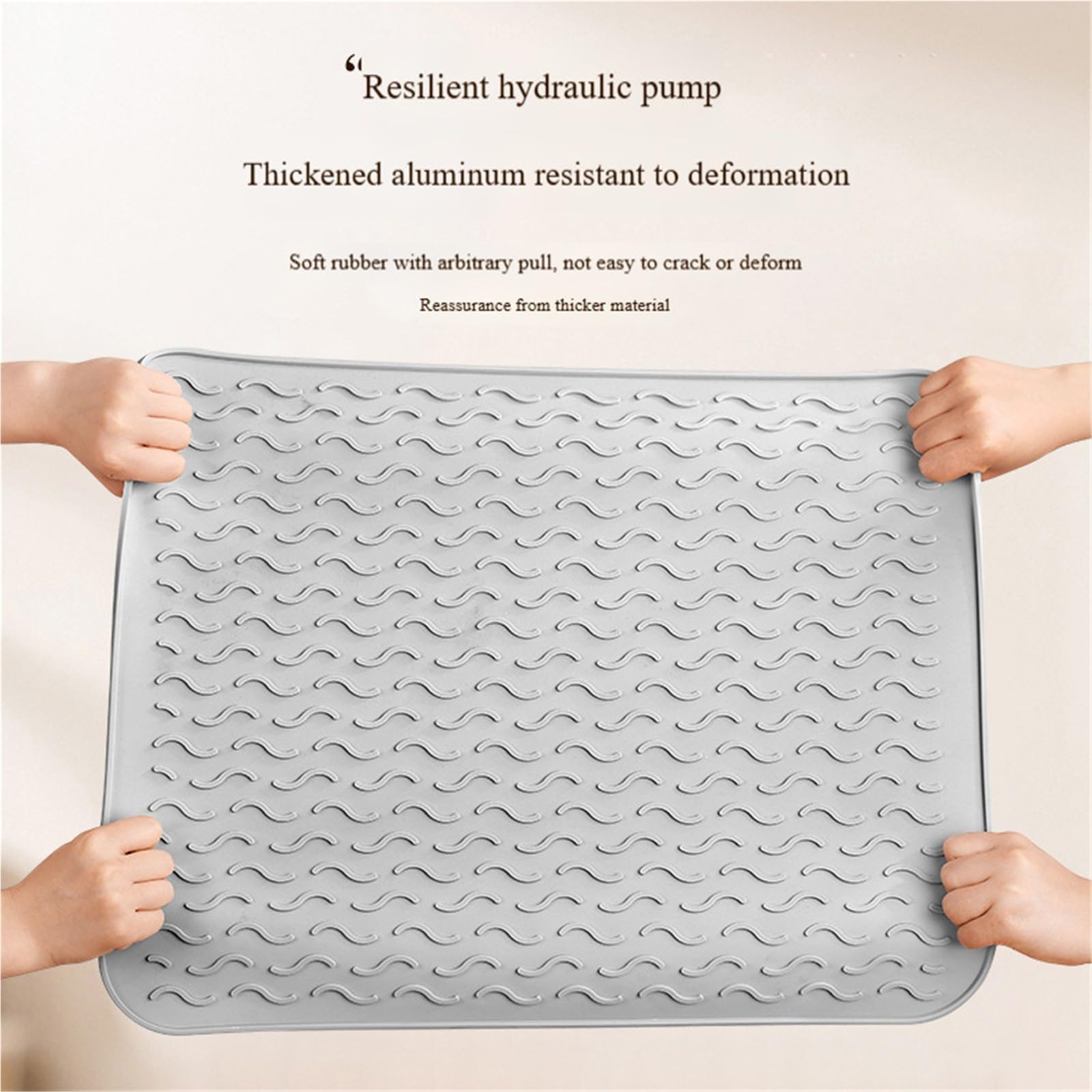 Almohadilla de Aislamiento térmico Silicona antiescaldaduras for Cocina, vajilla for el hogar, Taza Agua Antideslizante y escurridor para Sartenes Calientes(Beige,45X40CM(1.5X1.3FT))
