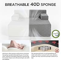 Vista 4 de Sytopia - Silla reposera con reposabrazos, sofá cama extragrande con 3 almohadas, cómodo sofá sin huesos, silla de lectura con cama para dormitorio