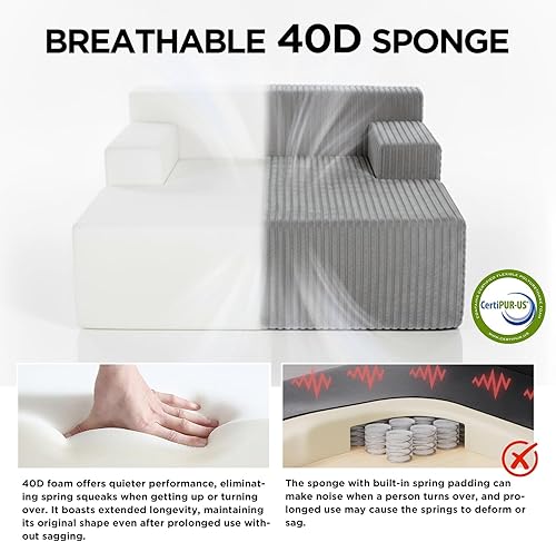 Miniatura 4 de Sytopia - Silla reposera con reposabrazos, sofá cama extragrande con 3 almohadas, cómodo sofá sin huesos, silla de lectura con cama para dormitorio