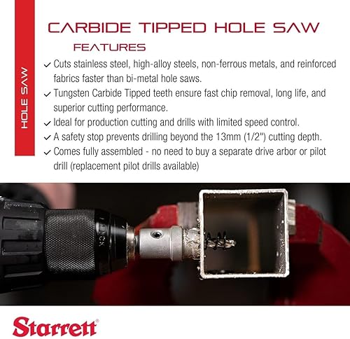 Miniatura 106 de Starrett Sierra de agujero de grano de diamante, ideal para perforar agujeros de diámetro pequeño, diámetro de 4-1/8 pulgadas, profundidad de corte