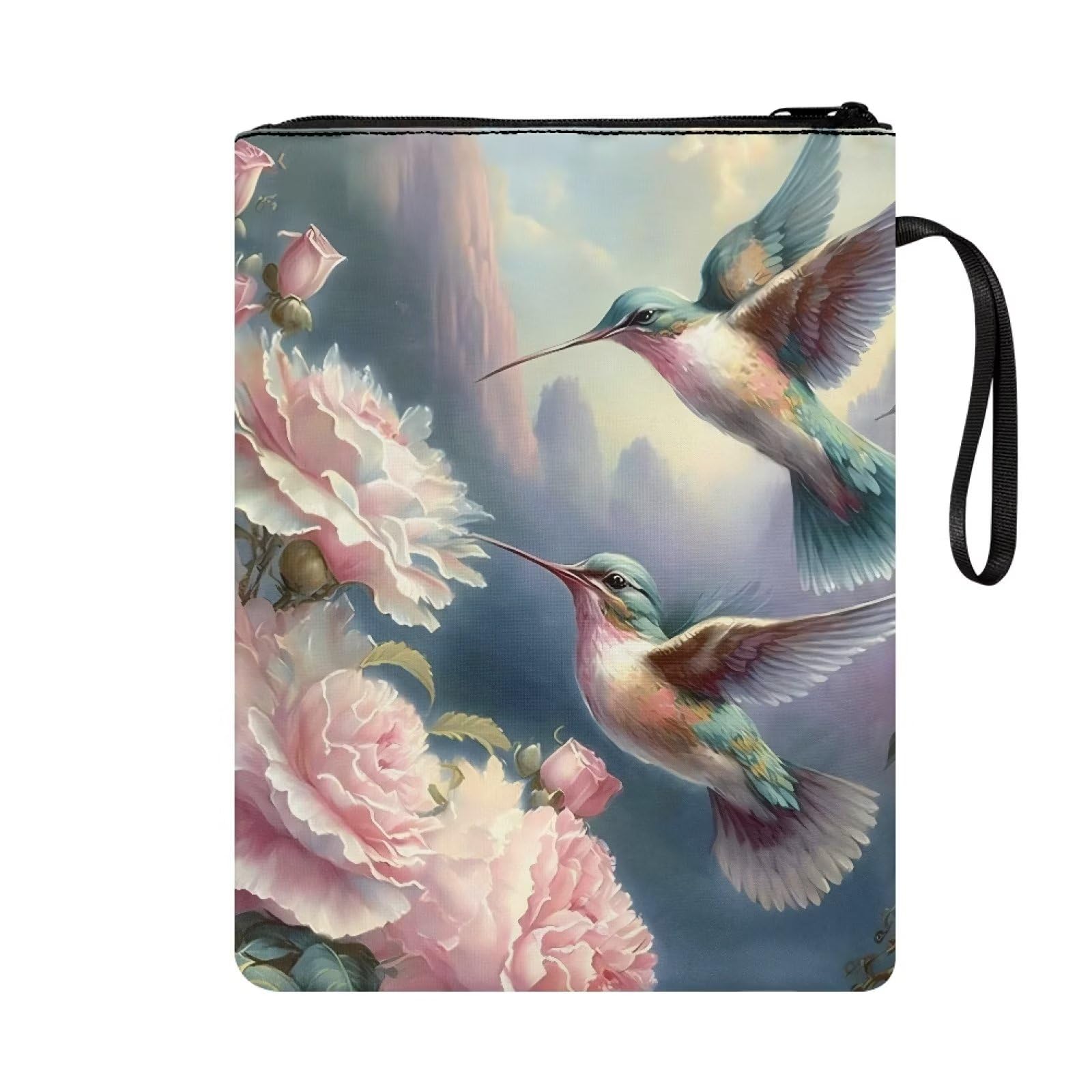 Poceacles Hummingbird Peony Flowers Book Covers for Hardcover Books Book Sleeve for Paperback Polyester Lightweight Book Protector Cover Book Sox - Image 2