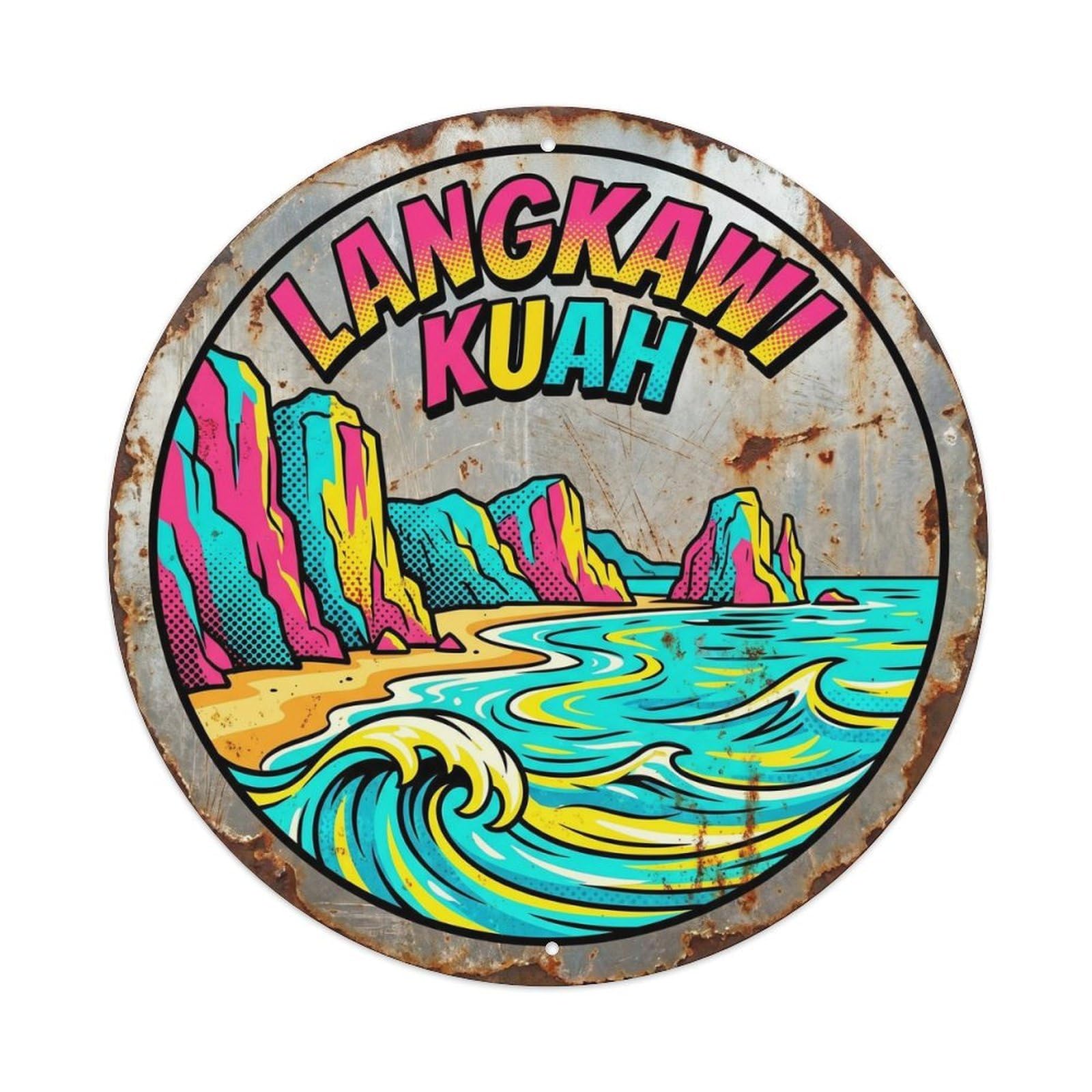 Langkawi Kuah Island Resort Retro Graphic Metal Tin Sign