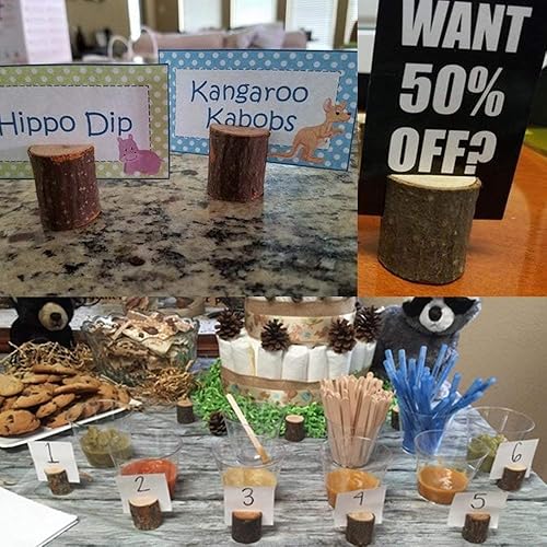 Miniatura 10 de Soporte rústico de madera real para tarjetas, soporte para números de mesa, soporte para notas, tarjeta, foto foto nota, soporte para clip para