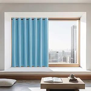 NICETOWN Blackout Curtains 72 inches Long, Grommet Privacy Window Treatment Thermal Insulated Room Darkening Sliding Glass Door Drape for Bedroom Living Room, 1 Panel, W100 x L72, Teal Blue