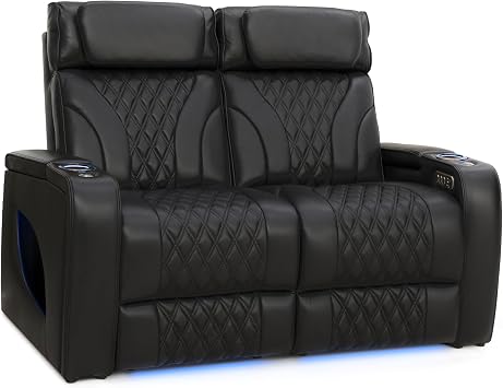 Seatcraft Luminis LT Home Theater Seating Black Row of 2 Loveseat