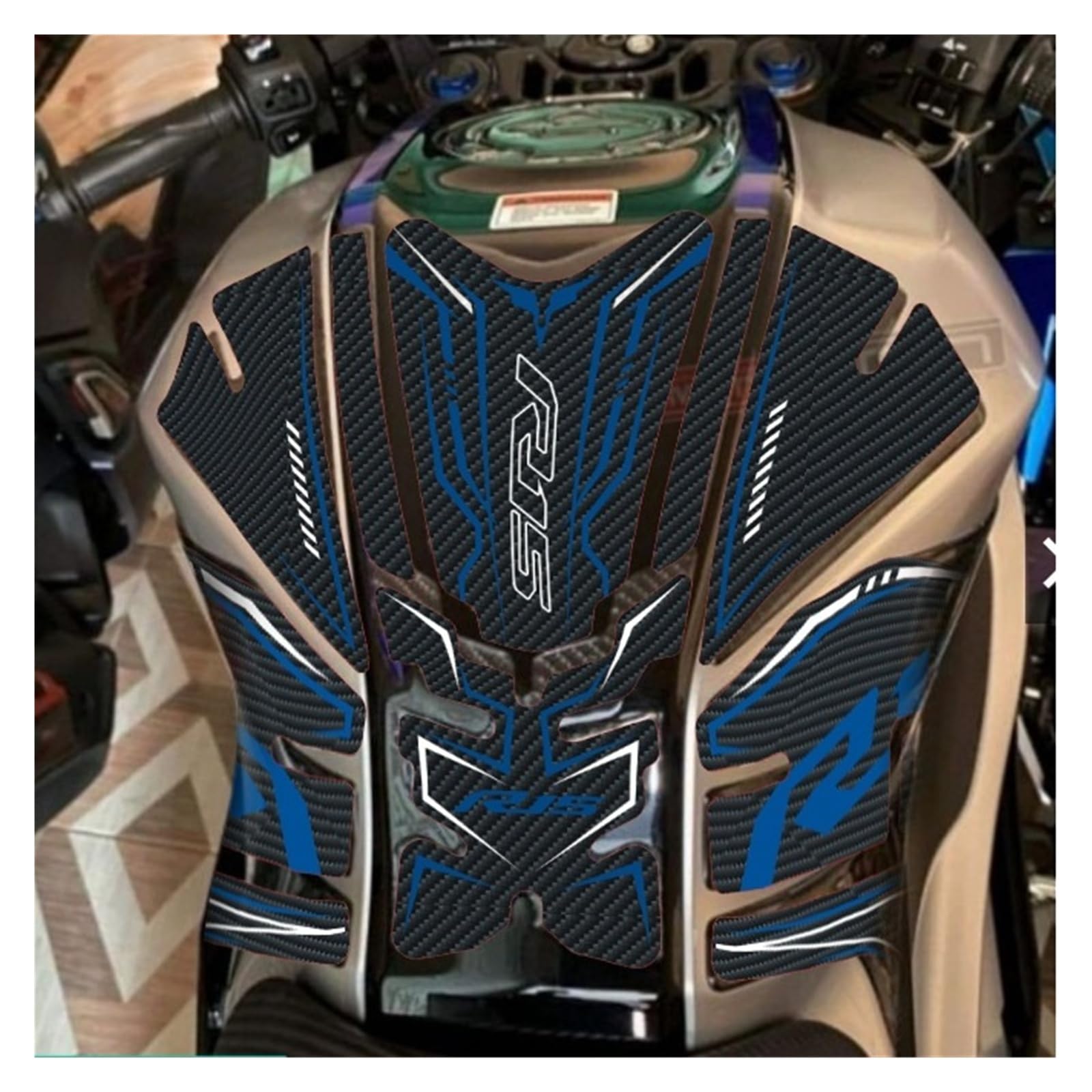 Dla YAMAHA YZF-R15 V4 YZF R15 Naklejka Zbiornik Paliwa Motocykla,zestaw Naklejek Korek Wlewu Paliwa,górna Naklejka Płytę Łączącą(Red)