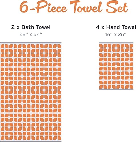 Miniatura 6 de Intelligent Design Lita - Juego de toallas de baño de algodón, jacquard altamente absorbentes, 6 piezas incluyen 2 toallas de baño y 4 toallas de