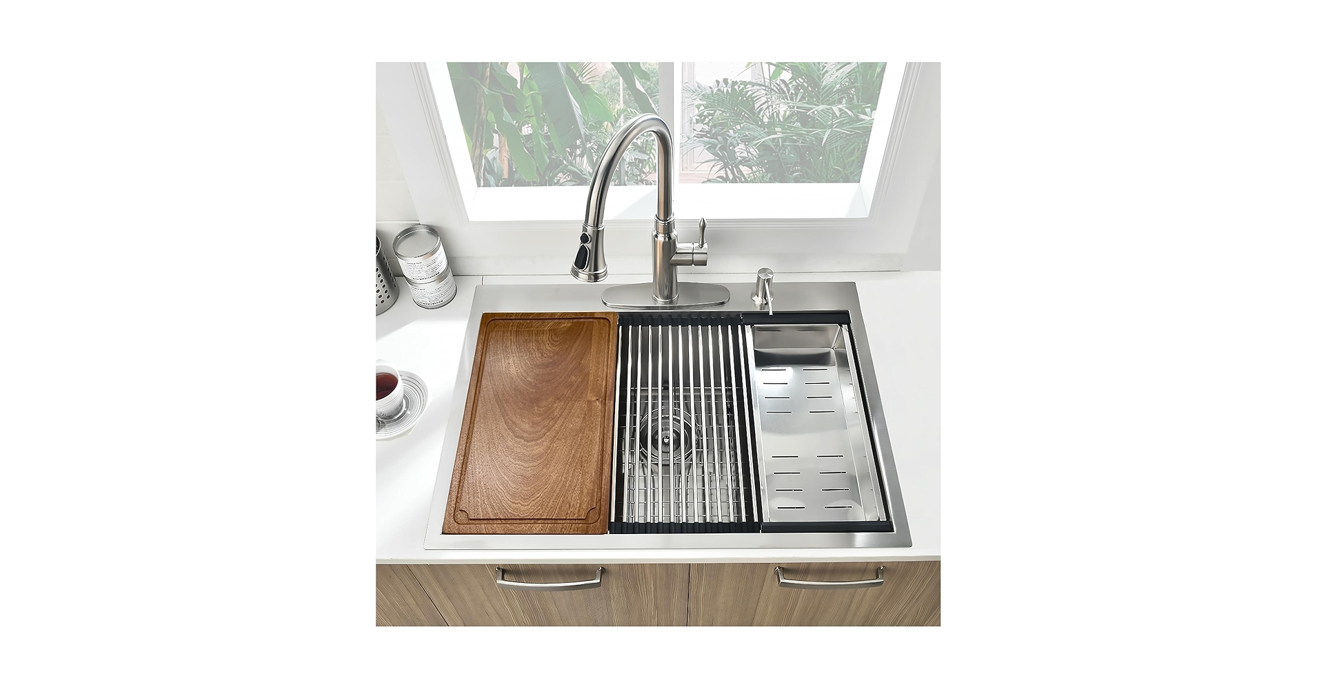 BoomHoze 33x19 Drop In Kitchen Sink Workstation 16 Gauge