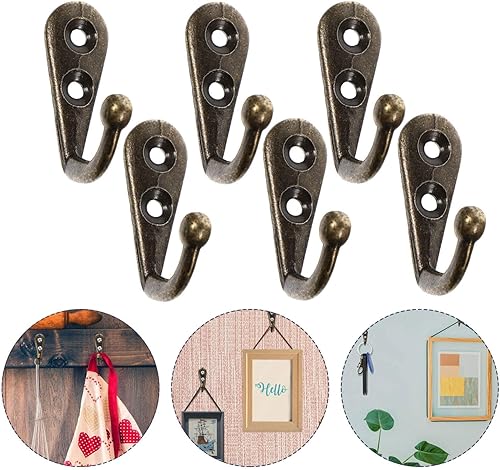 Miniatura 9 de Cabilock 24 ganchos vintage montados en la pared para abrigos, toallas y llaves, perchas retro de bronce para organización elegante del hogar y