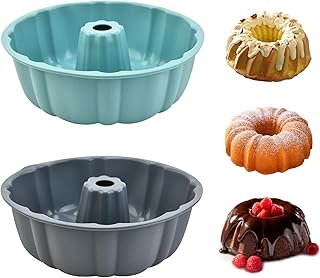 2 Pack Silicone Bundt Cake Pan Nonstick,10 Inch, Silicone Cake Molds,Pou...