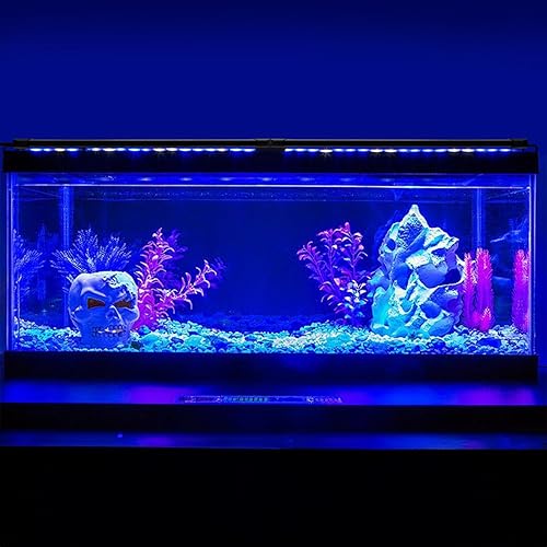 Miniatura 7 de KZKR Luz LED para acuario para pecera, de 16 a 84 pulgadas, con control remoto, para agua dulce y salada, de espectro completo, luz azul y blanca