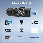 Dash Cam Front and Inside, 1080P Camera for Cars with 32GB Card | Rotatable, Super Night Vision, Loop Recording, G-Sensor & WDR & Motion Detection, For Truck Taxi Driver