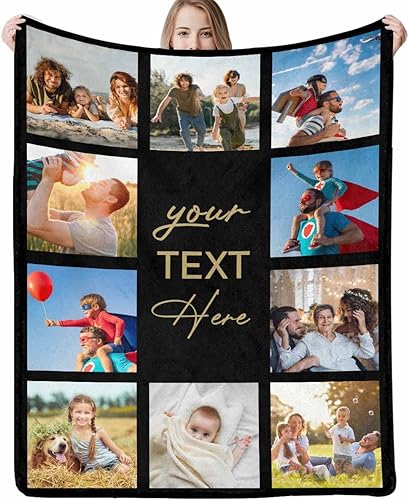 Vista 81 de D-Story Manta personalizada con texto fotográfico, manta personalizada con imagen para familia, madre, padre, adultos, amigos, amantes, perros