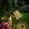 Solar Watering Can Lights Outdoor Garden Ornaments LED Solar String Lights Waterproof Fairy Waterfall Light Retro Metal Hanging Lantern Gardening Lamp for Yard Lawn Pathway Decoration Gardening Gifts