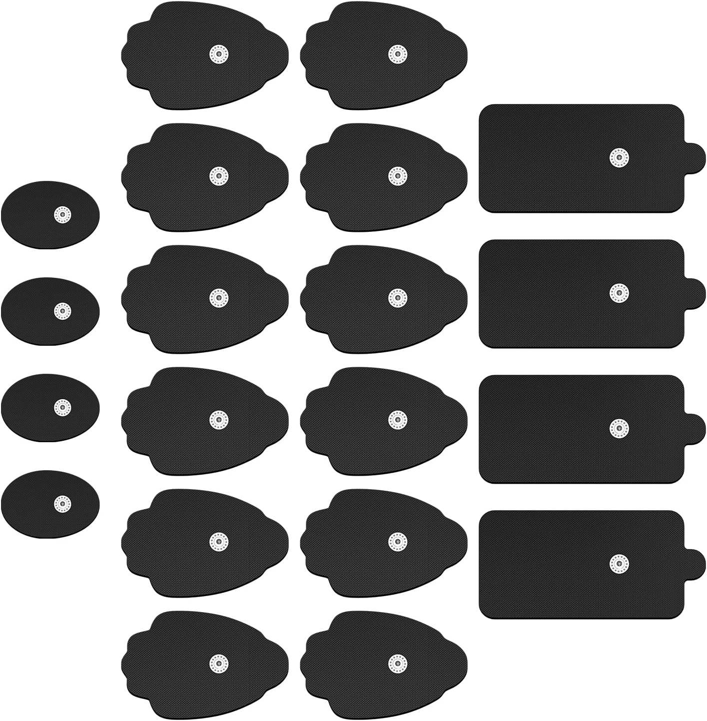 Belifu TENS Electrode Pads 20 PCS - Reusable Self-Adhesive Replacement Pads with 3.5mm Snap Connector, Latex Free Pads Compatible with TENS & EMS Units for Pain Relief and Muscle Stimulation