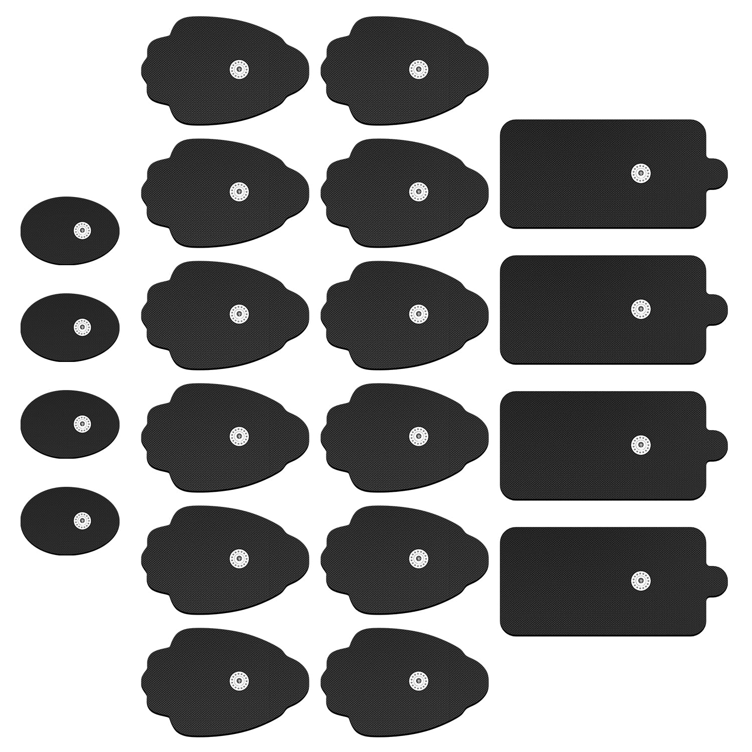 Belifu TENS Electrode Pads 20 PCS - Reusable Self-Adhesive Replacement Pads with 3.5mm Snap Connector, Latex Free Pads Compatible with TENS & EMS Units for Pain Relief and Muscle Stimulation