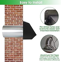 Vista 7 de Cubierta de ventilación para secadora de 3 pulgadas, rejilla de ventilación de pared con pantalla y amortiguador, cubierta de ventilación exterior