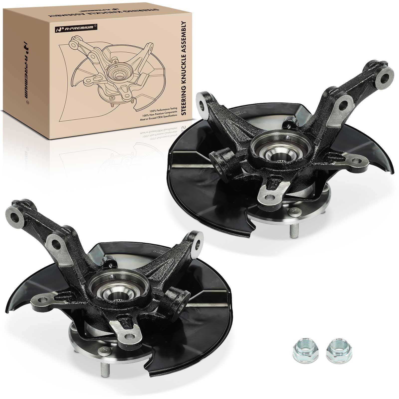 A-Premium 2x Front Left and Right Steering Knuckle & Wheel Bearing