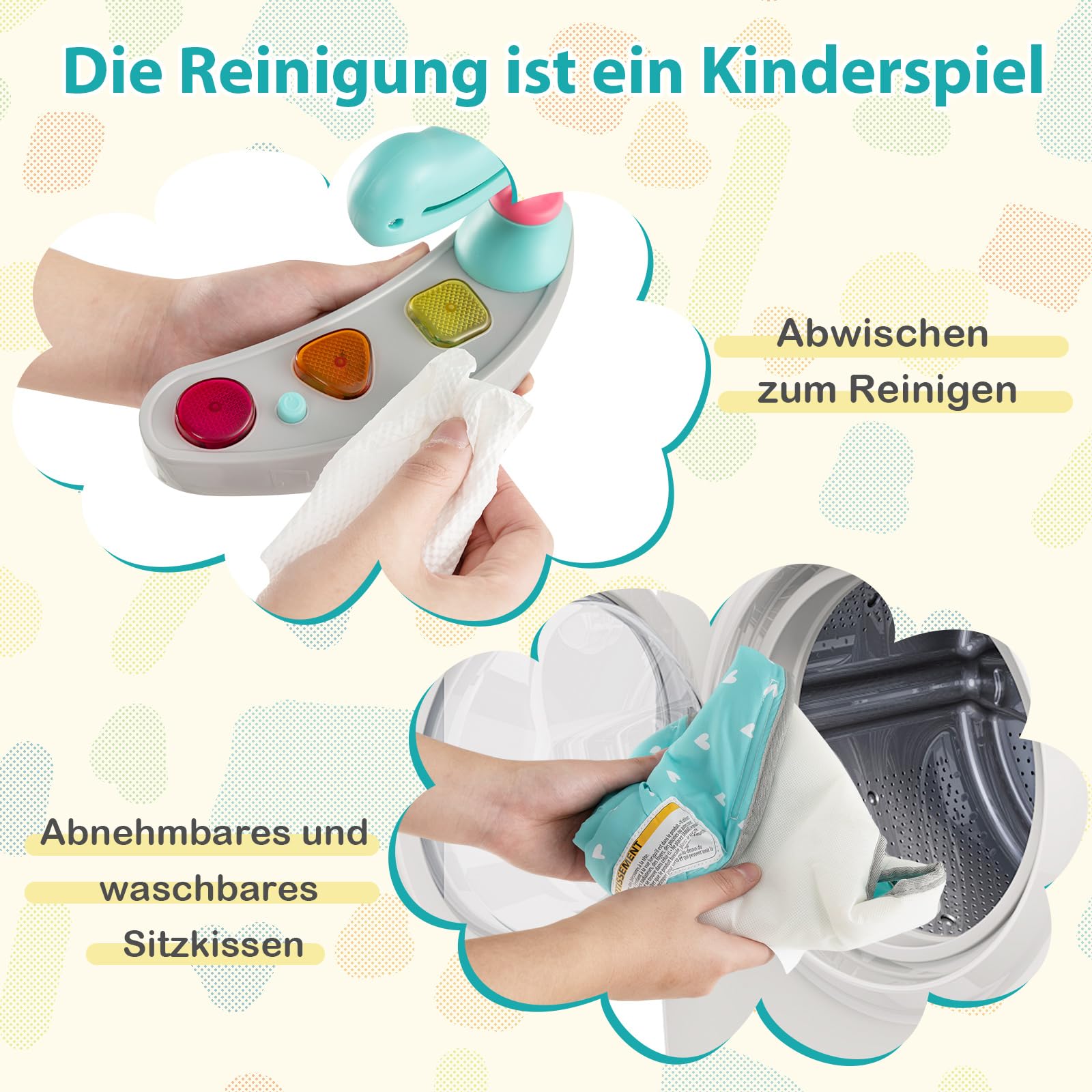 COSTWAY Baby Sky Jumperoo, Lauflernhilfe mit verstellbaren Höhen, Spielzeuge & Spieluhr, Hüpfstuhl mit 360° drehbarer Sitz, Aktivitätszentrum für Baby ab 6 Monaten, 12 kg Belastbar