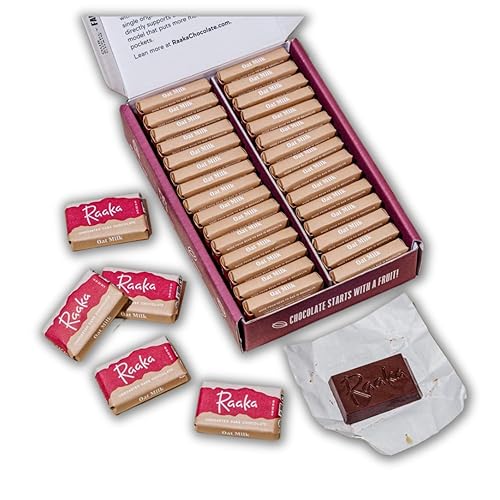 Miniatura 10 de Raaka Caja de regalo de chocolate con leche de coco, 60% chocolate con leche vegano con cacao, orgánico, vegano, sin gluten, caja de 30 chocolates