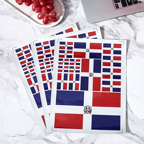 Miniatura 4 de CANTENDO Paquete de 3 calcomanías de bandera dominicana, calcomanías reflectantes de vinilo para automóvil, calcomanías impermeables para