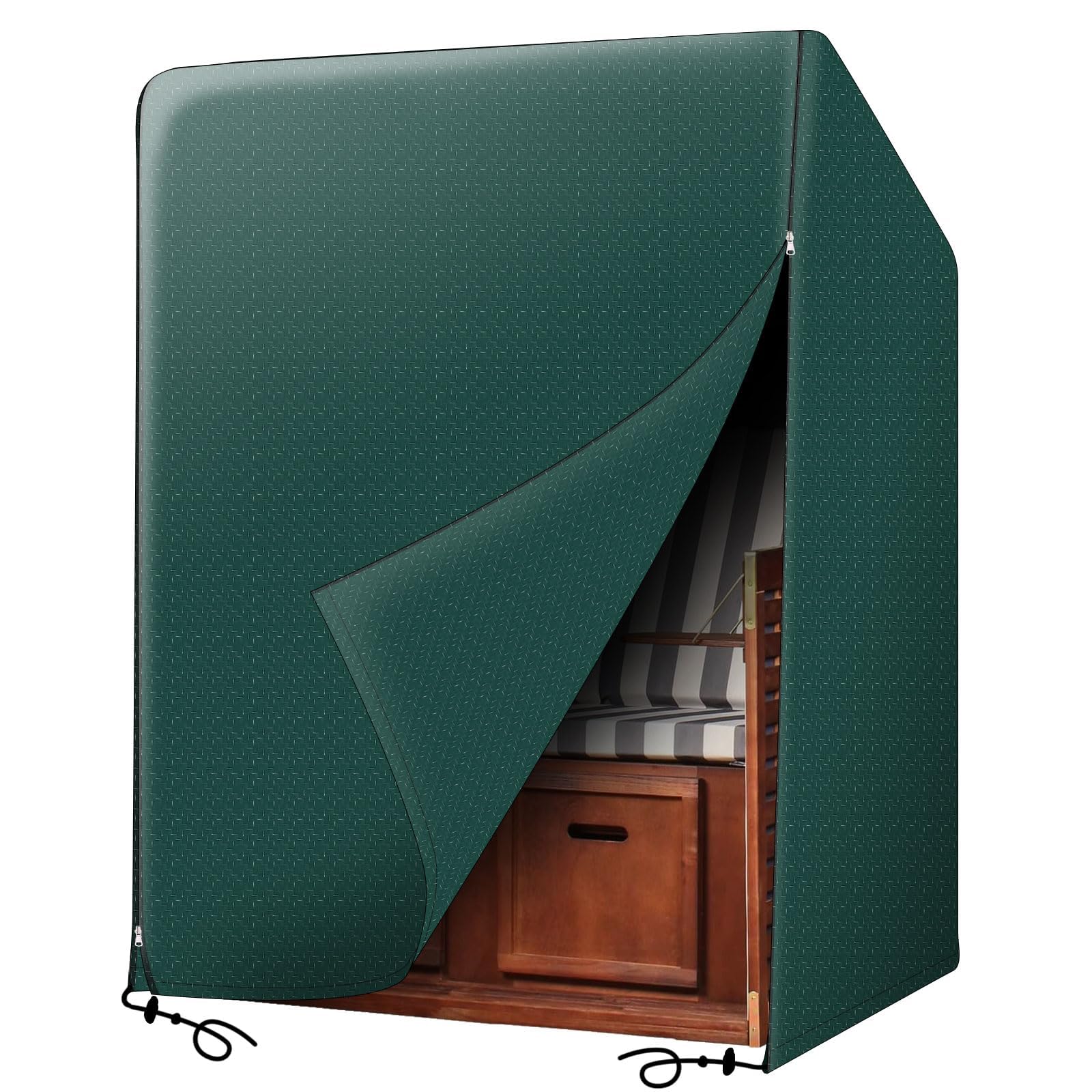 Funda protectora para sillón de playa, resistente a la intemperie, resistente al agua, resistente a los rayos UV, 125 x 90 x 165/130 cm (verde)