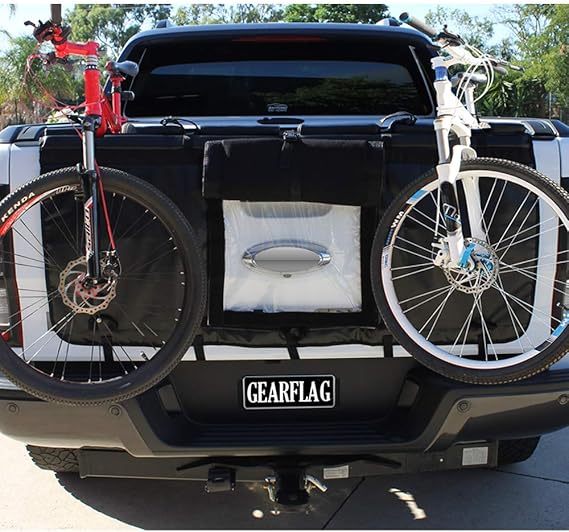 GEARFLAG Tailgate Bike Pad up to 4 Mountain Bikes Rearview