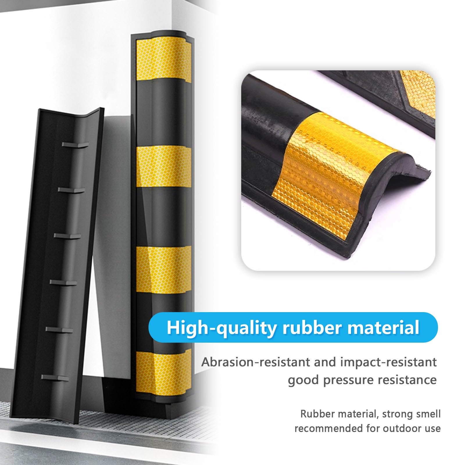 Protections de Coin De Parking Protecteur de Mur de Garage Coins Arrondis Protection Garage Mur Mousse Anti-Rayures Protection d'angle Garage Convient pour Entrepôt/Parking(1200x100x10mm)