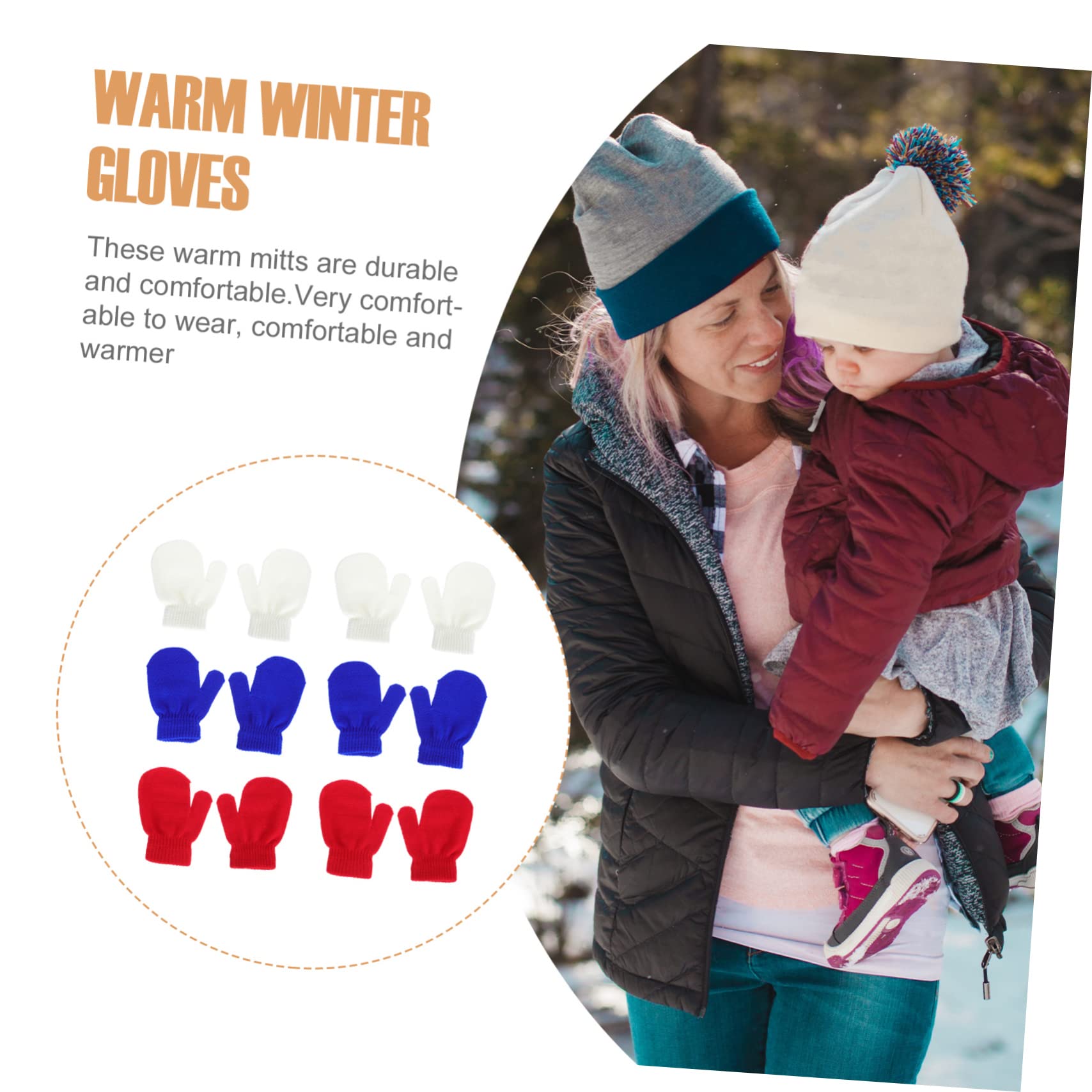 LIFKOME 48pares Guantes Para Niño Niña Mitones Cómodos y Cálidos Para Invierno Protección Completa Para Manos Disponibles