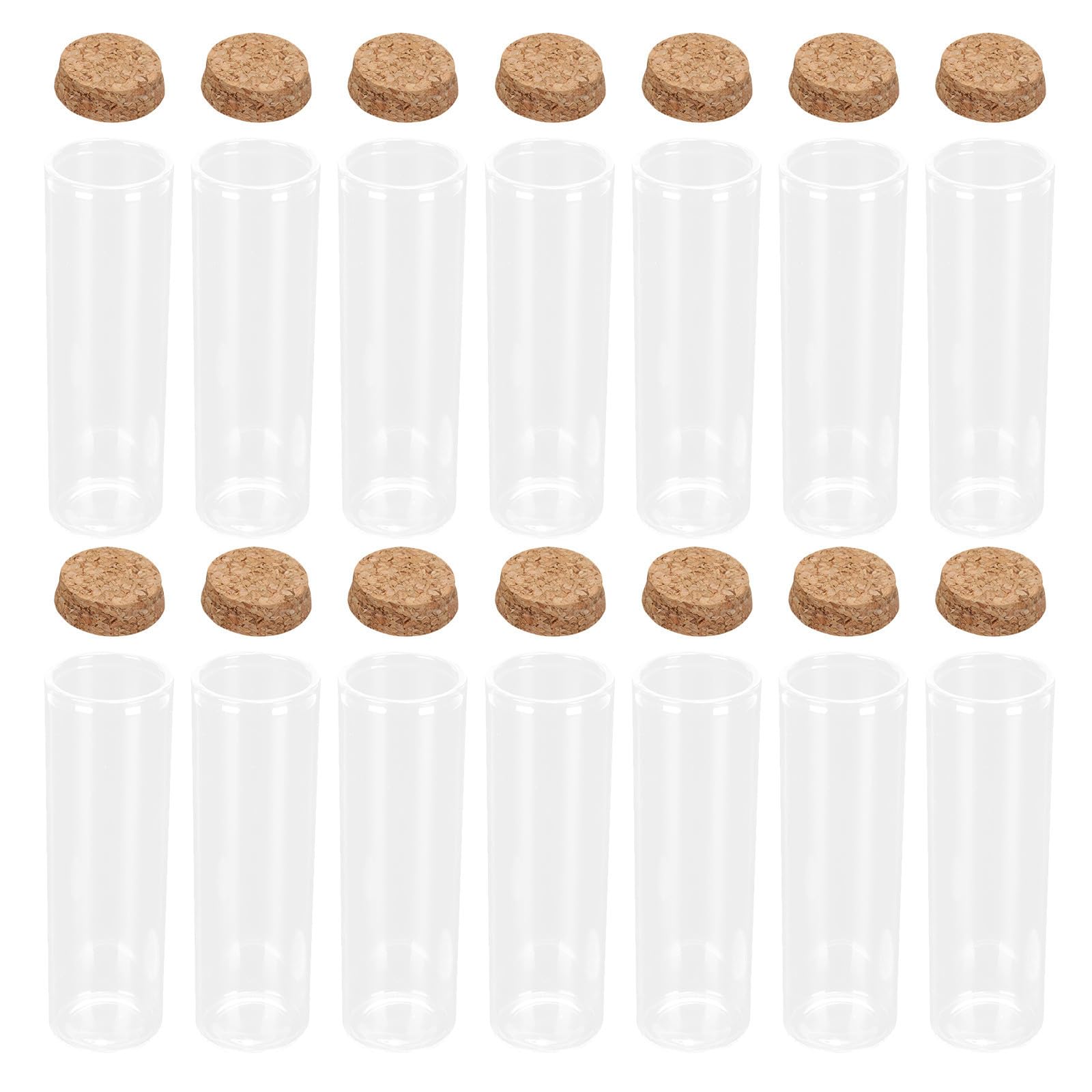 SHINEOFI 40 Unidades Tubo de Vidrio con Tapa de Corcho 30 Ml con Fondo Plano para Uso Versátil DIY y Colocación Estable en Eventos Obsequios