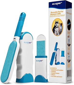 Lint Brush and Pet Hair Remover for Laundry, Clothes, Couches, Car Seats, Furniture and Fabric. Reusable Dog and Cat Fur Wiza
