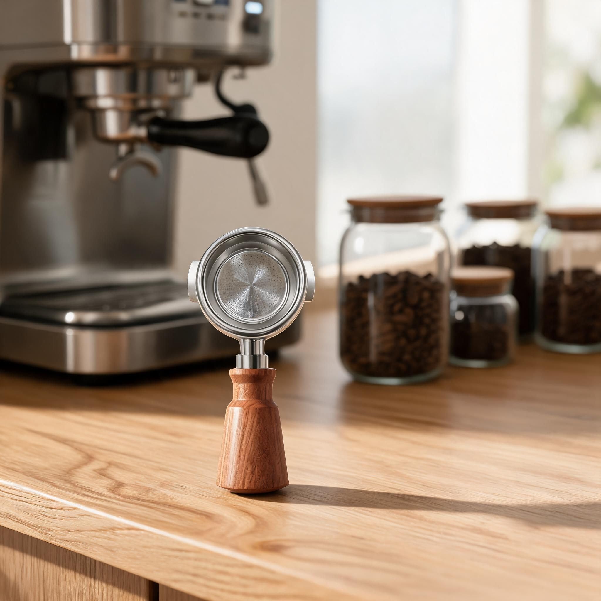 Portafiltro para espresso 58mm Sin Extracción Visible Portafiltro(Red sandalwood)